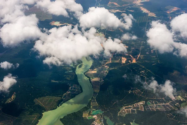 Aerial photo, view from the airplane — Stock Photo, Image