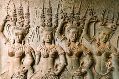 Ta Prohm Tapınağı Angkor, Kamboçya'da taş heykel
