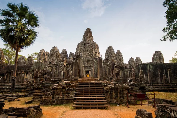 Kamenná socha v chrám Ta Prohm v Angkoru, Kambodža — Stock fotografie
