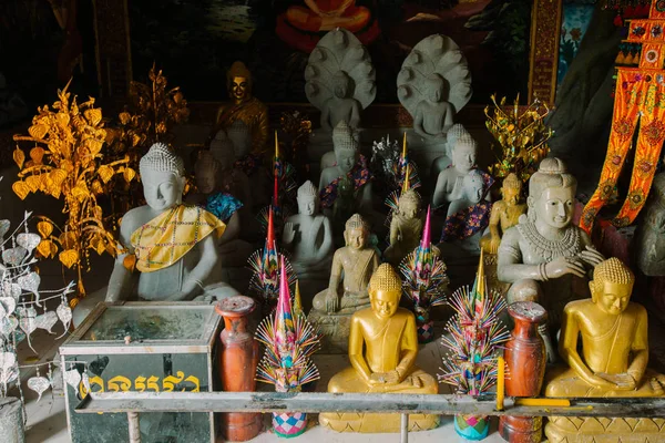 Buddhist statues in the temple of Cambodia