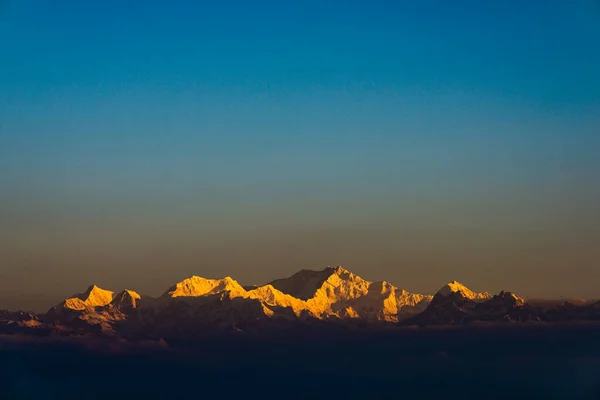 Topo Dos Guias Kanchenjunga Das Montanhas Himalaia — Fotografia de Stock