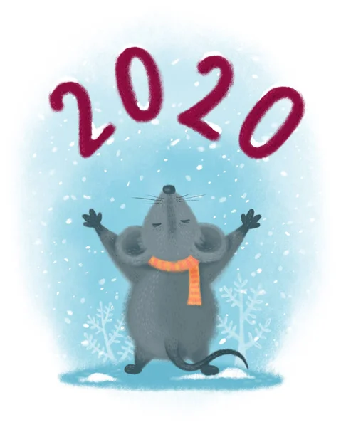 Новогодняя крыса 2020 — стоковое фото