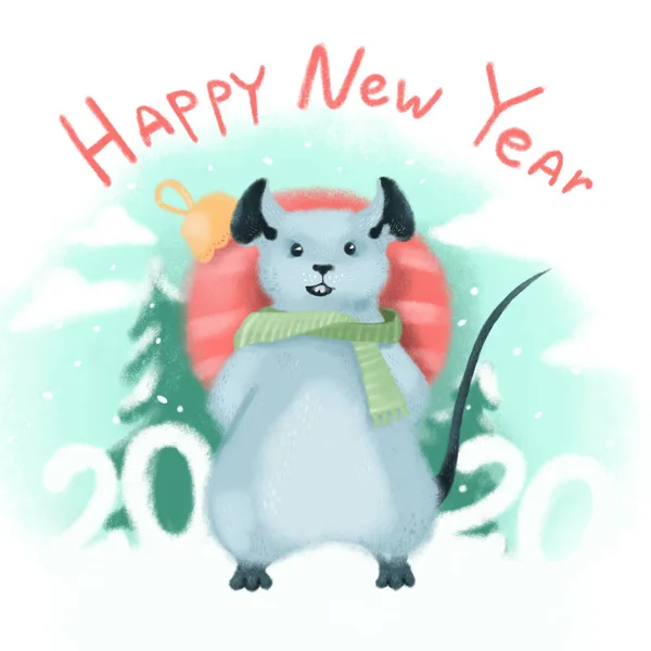 Новогодняя крыса 2020 — стоковое фото