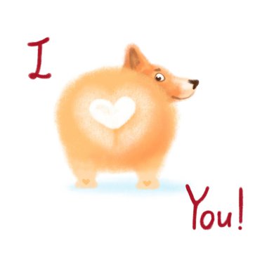 Tatlı Galce Corgi Dog Valentine