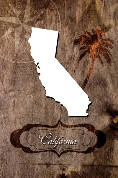 Plakat California state mapę konspektu — Zdjęcie stockowe