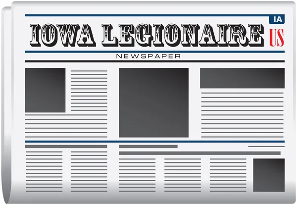 Gazete Iowa Legionaire — Stok Vektör
