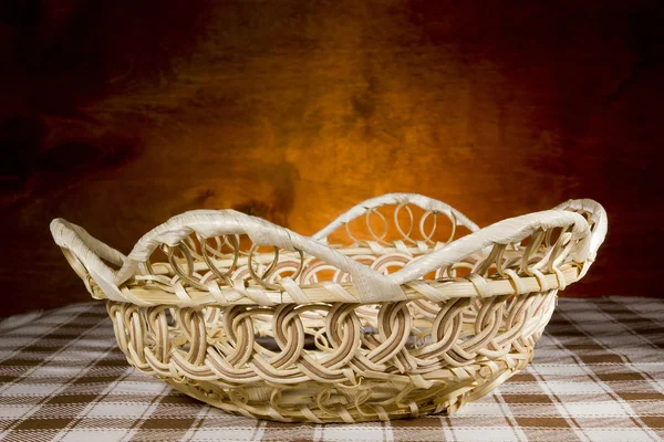 Brown wicker basket — Stock Photo, Image