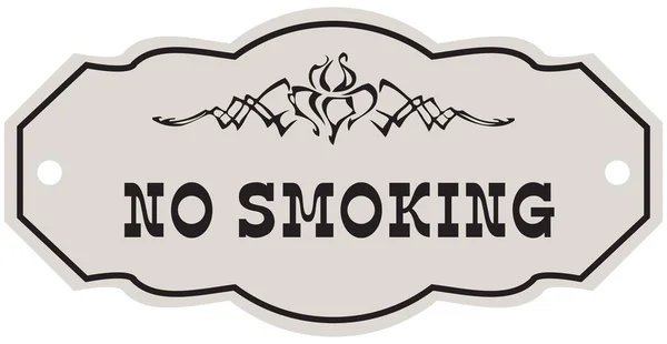 Victorian style label No Smoking — Stock Vector