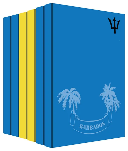 Livros sobre Barbados — Vetor de Stock