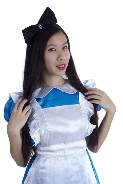 Chica joven en la imagen de Alice — Foto de Stock