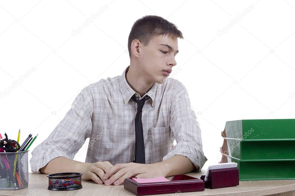 Relaxed young man office worker