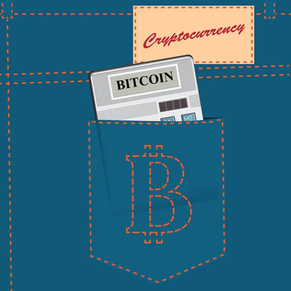 Affiche crypto-monnaie - Bitcoin — Image vectorielle