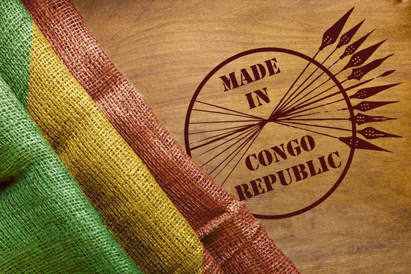 Bayrak ve Cumhuriyeti Kongo'da yapılmış damga — Stok fotoğraf