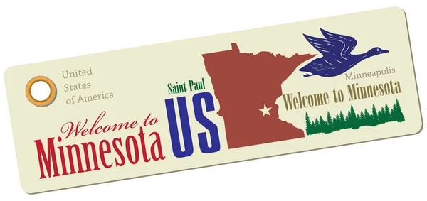 Лейбл Welcome to Minnesota — стоковый вектор