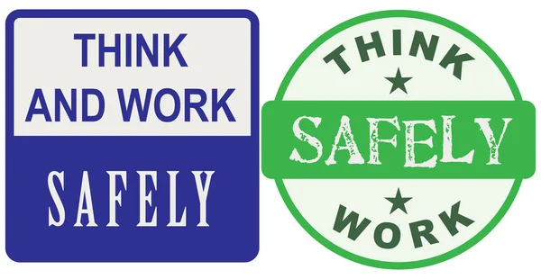 Think and work safely — Stock Vector