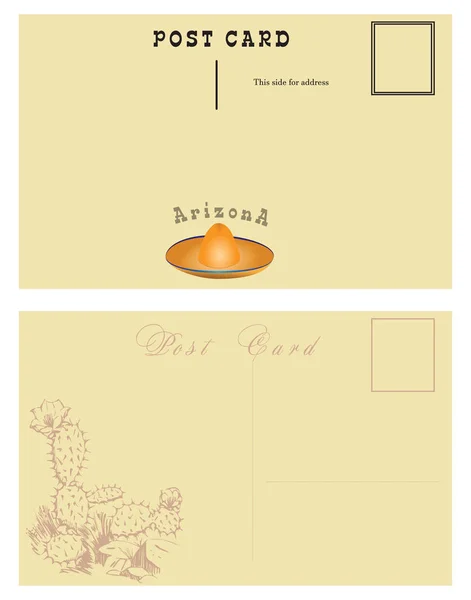 Поштова картка для Арізона — стоковий вектор