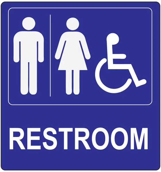 Bir kamu tuvalete başvurmak için etiket — Stok Vektör