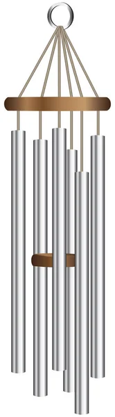 Metal tubo viento chime — Vector de stock