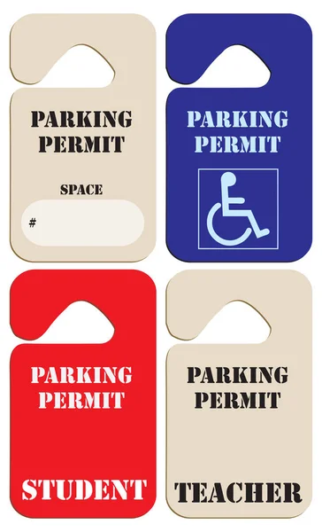 Definir licenças de estacionamento —  Vetores de Stock