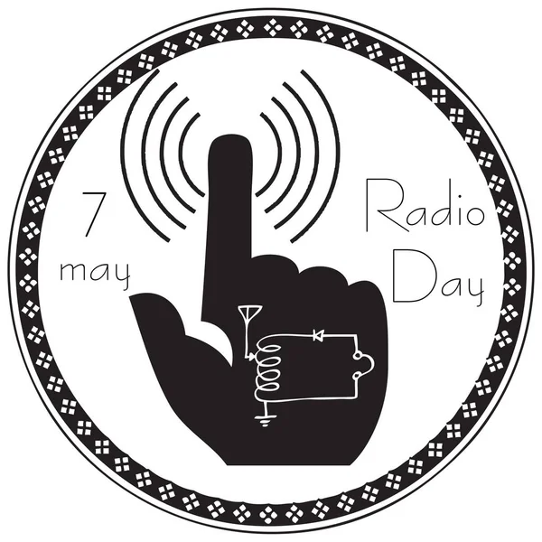 Abstracte symbool van Radio dag — Stockvector