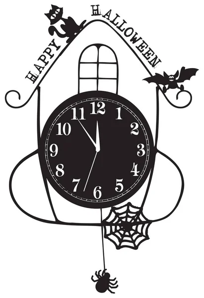 Abstract clock for Happy Halloween — Stock Vector