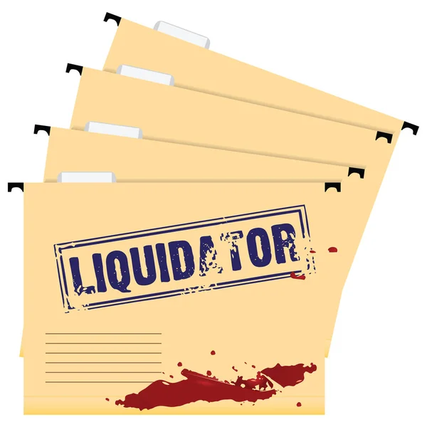 Stamp on the folder Liquidator — Stock Vector