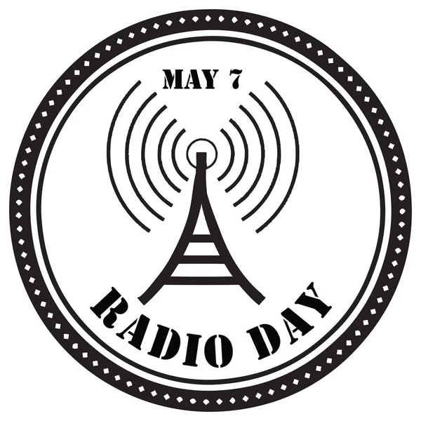 Σφραγίδα ημέρας ραδιόφωνο — Διανυσματικό Αρχείο