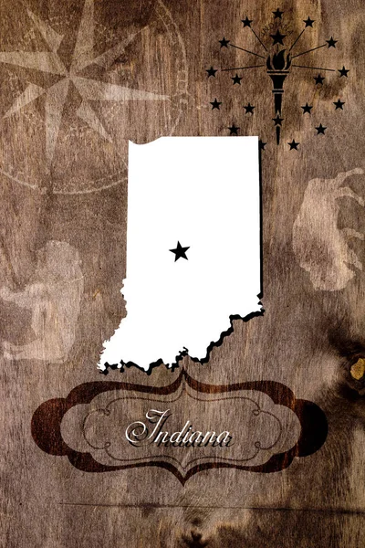 Poszter Indiana állam megjelenítése vázlat — Stock Fotó
