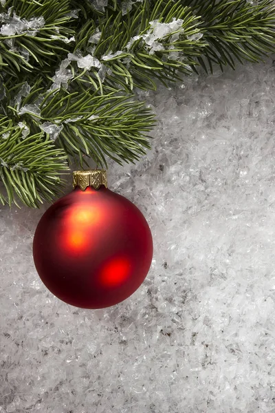 Kerstmis bal en de spar branch — Stockfoto