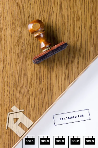 Wooden stamp for documents — Stock Photo, Image