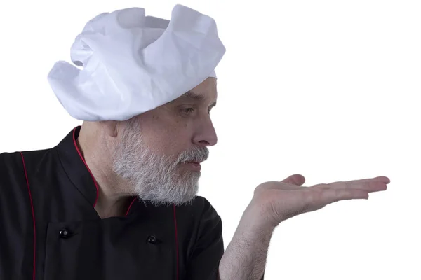 Бородатый старший повар — стоковое фото