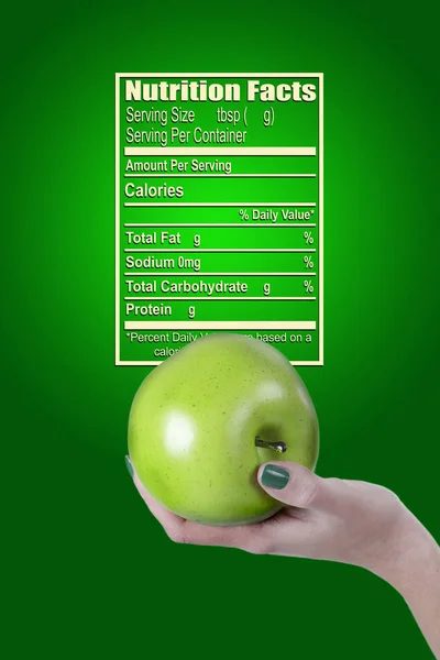 Poster for Nutrition Facts Makanan organik — Stok Foto