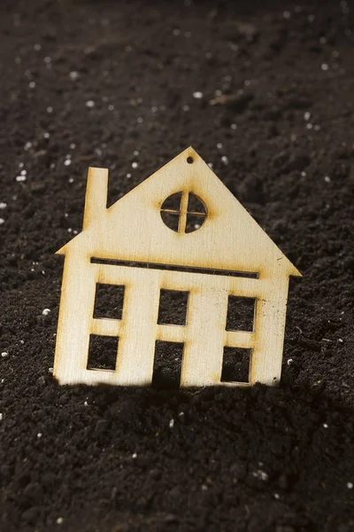 Model of the house on the ground — Stock Photo, Image
