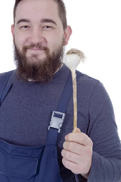 Portrait d'un jeune fermier barbu — Photo