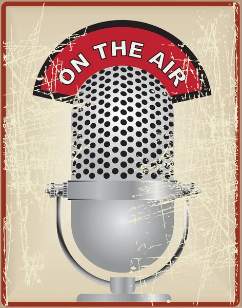 Vintage μικρόφωνο στον αέρα — Διανυσματικό Αρχείο