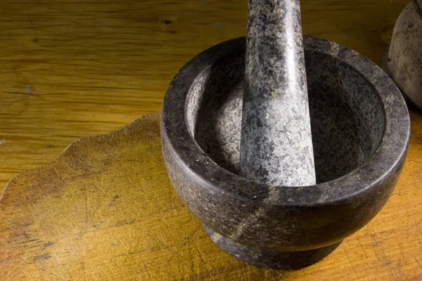 Stone mortar with pestle — Stock Photo, Image