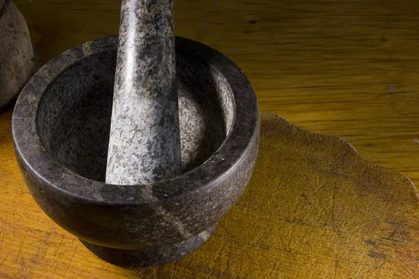 Stone mortar with pestle — Stock Photo, Image