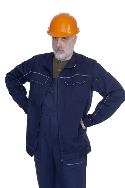 Homem construtor em roupas de trabalho — Fotografia de Stock