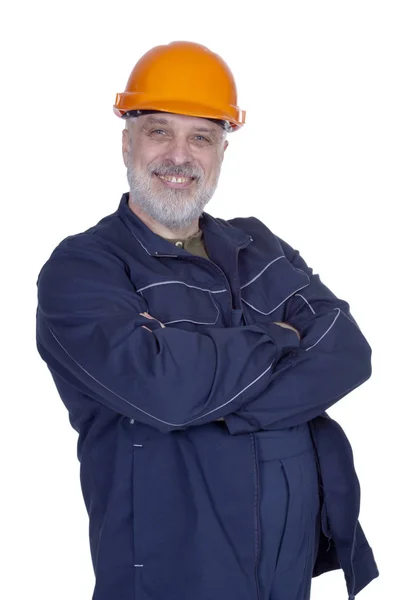 Homem construtor em roupas de trabalho — Fotografia de Stock