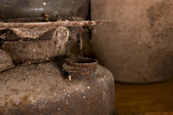 Old rusty kerosene lamp — Stock Photo, Image