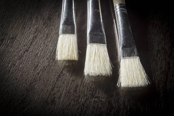 Pennelli per pittura in legno — Foto Stock