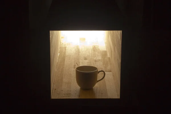 Bílý šálek kávy — Stock fotografie