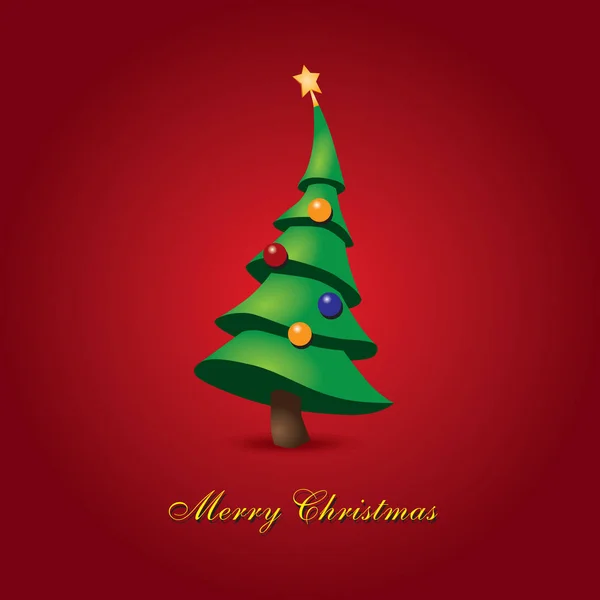 Merry christmas tree met ballen — Stockvector