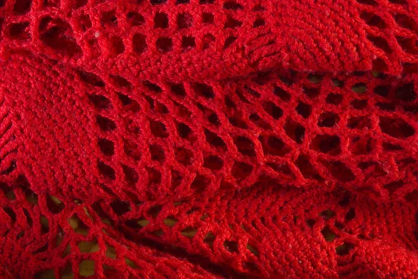 Red knitted shawl — Stock Photo, Image
