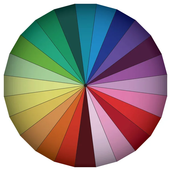 Guarda-chuva arco-íris com segmentos — Vetor de Stock