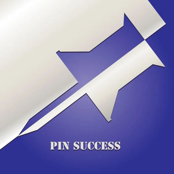 Applicating the pin of success — Stock Vector