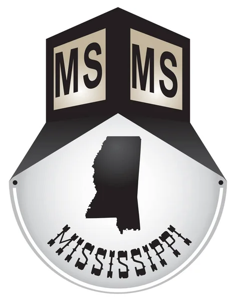 Vintage vägskylt för Mississippi — Stock vektor