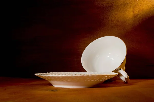 Çay bardağı ve tabağı — Stok fotoğraf