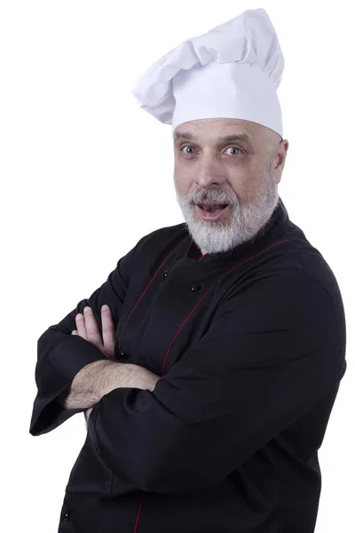 Bearded chef with arms folded — Stock Photo, Image