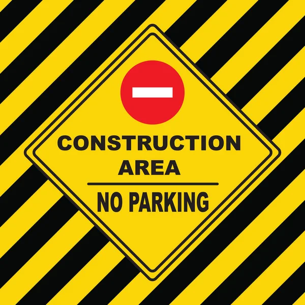 No Parking - área de construcción — Vector de stock